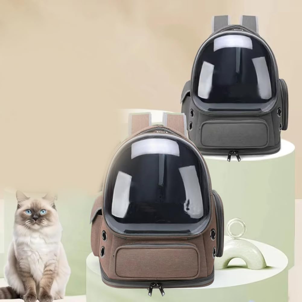 Mochila Transpirable para Gatos, Gran Espacio, Transparente, Ideal para Senderismo, Camping y Viajes Al Aire Libre B