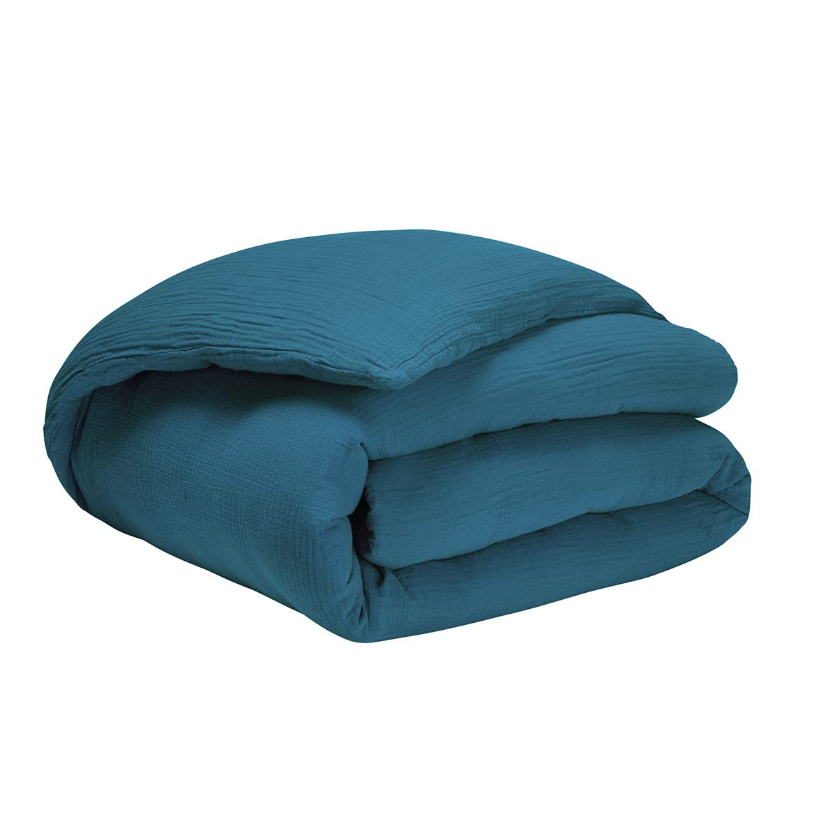 Funda de edredón de gasa de algodón lavado lisa y transpirable para cama
