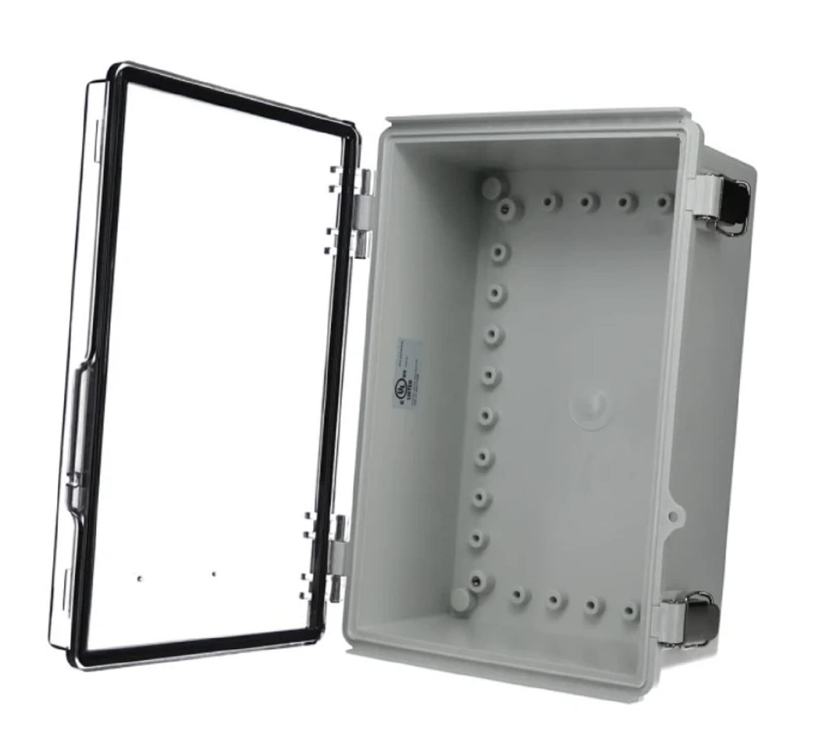 BudIndustries, PTQ-11051, Fiberglass Box with Stainless Steel Latch and Clear Cover