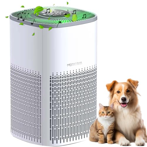 MB® 9-in-1 Large Air Purifier with Voice, App, Sleeping Music, H13 HEPA PM2.5 Air Quality Sensor Removes 99.98% Pollen Allergy Dust Smoke Pet Odor Home Bedroom CDAR 12,600 ft³ to 0.1mic, Alexa,Google