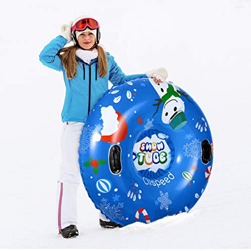 CLISPEED Snow Tube Heavy Duty Freeze-Resistant Inflatable Large Snow Sled with Handles for Sledding - Thumbnail 5