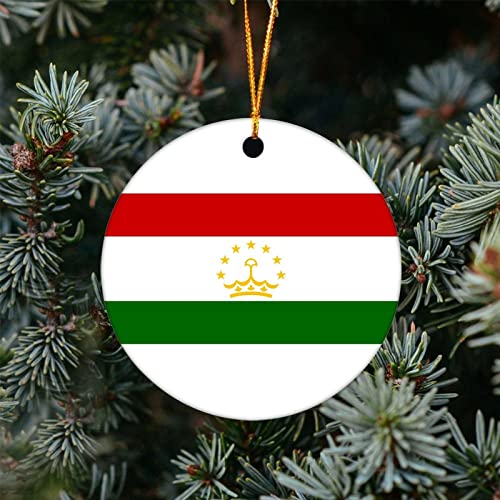 Cheyan Funny Tajikistan Flag Christmas Ceramic Ornament Home Decorations Christmas Pendants Christmas Tree Hanging Ornament #TOP2