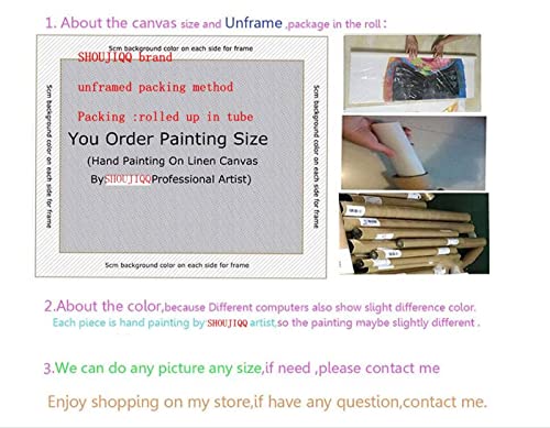 Dipinto a Mano Blu Mare Pittura a Olio - Grandi