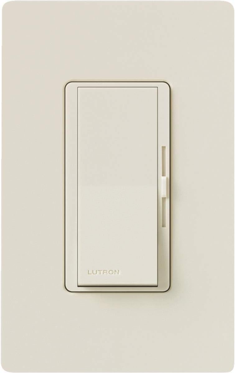 Lutron Diva LED+ Dimmer for Dimmable LED, Halogen and Incandescent Bulbs with Wallplate | 150W/Single-Pole or 3-Way | DVWCL-153PH-LA | Light Almond