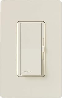Lutron Diva LED+ Dimmer for Dimmable LED, Halogen and Incandescent Bulbs with Wallplate | 150W/Single-Pole or 3-Way | DVWCL-153PH-LA | Light Almond