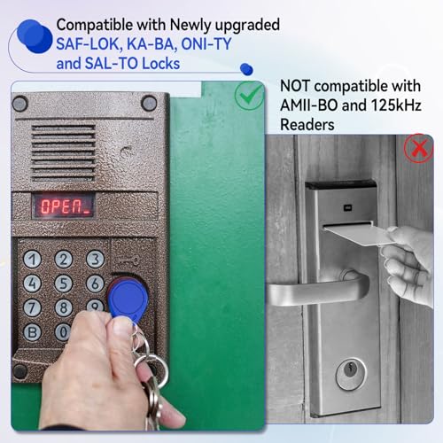 13,56 MHz IC MF0ICU2 RFID-Schlüsselanhänger, Mi Ultralight C ULC Schlüsselanhänger RFID kontaktloses Ticket ISO14443A kompatibel mit SAFLOK KABA ONITY SALTO Schließsystem (Blau, 30)