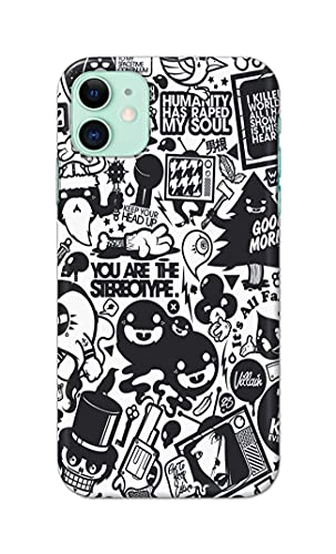 Image of Printed Hard Back Cover Case for Apple iPhone 11 Back Cover (Mixed Cartoon) -702