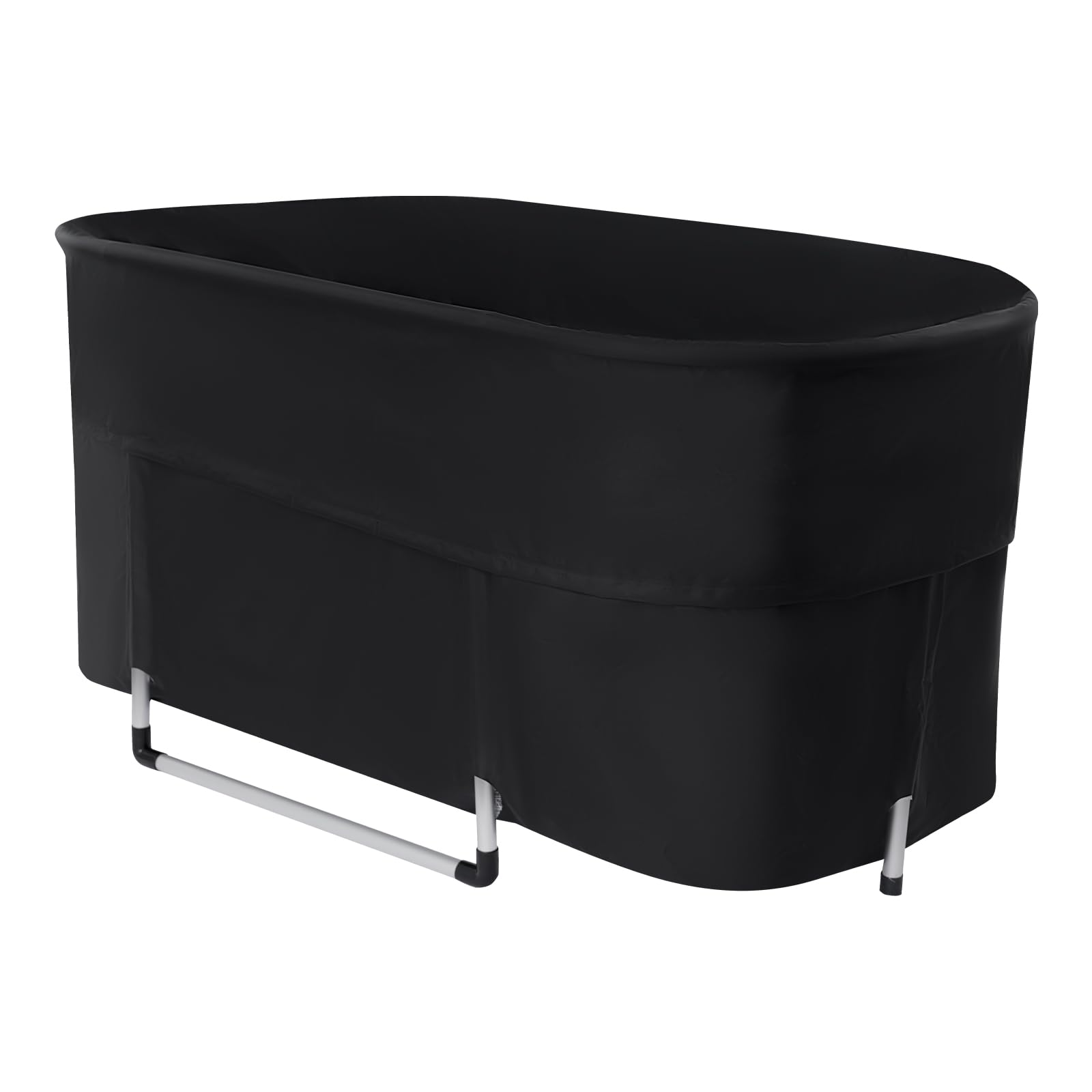 Tragbare Badewanne Faltbar Eiswanne für Erwachsene, 115x57x55cm, Eisbad und Warmbad 0-50°C, für Camping und Reisen, 150kg Tragfähigkeit, Indoor Outdoor Kaltbadewanne Schwarz mit Transporttasche