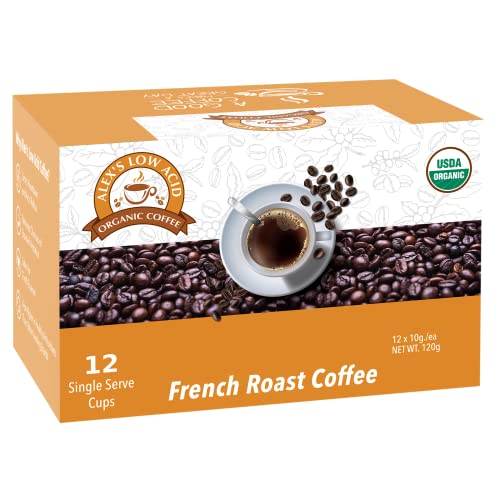 Alex's Low Acid Organic Coffee K-Cups (12 Servings) - French Roast #TOP2