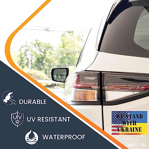 Image of Magnet Me Up We Stand with Ukraine Ukrainian American Distressed Blended Flag Magnet Decal, 4x6 inches, Heavy Duty Automotive Magnet for Car Truck SUV