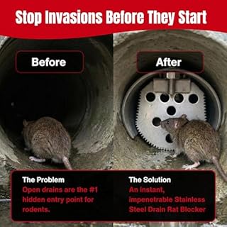 Pest Control Worldwide Rats & Mice Prevention for Drains, Stainless Steel Drain Rat Flap, Non-Return Valve, Rat Blocker for Sewers, fits drains (95-110mm, 4 inch)