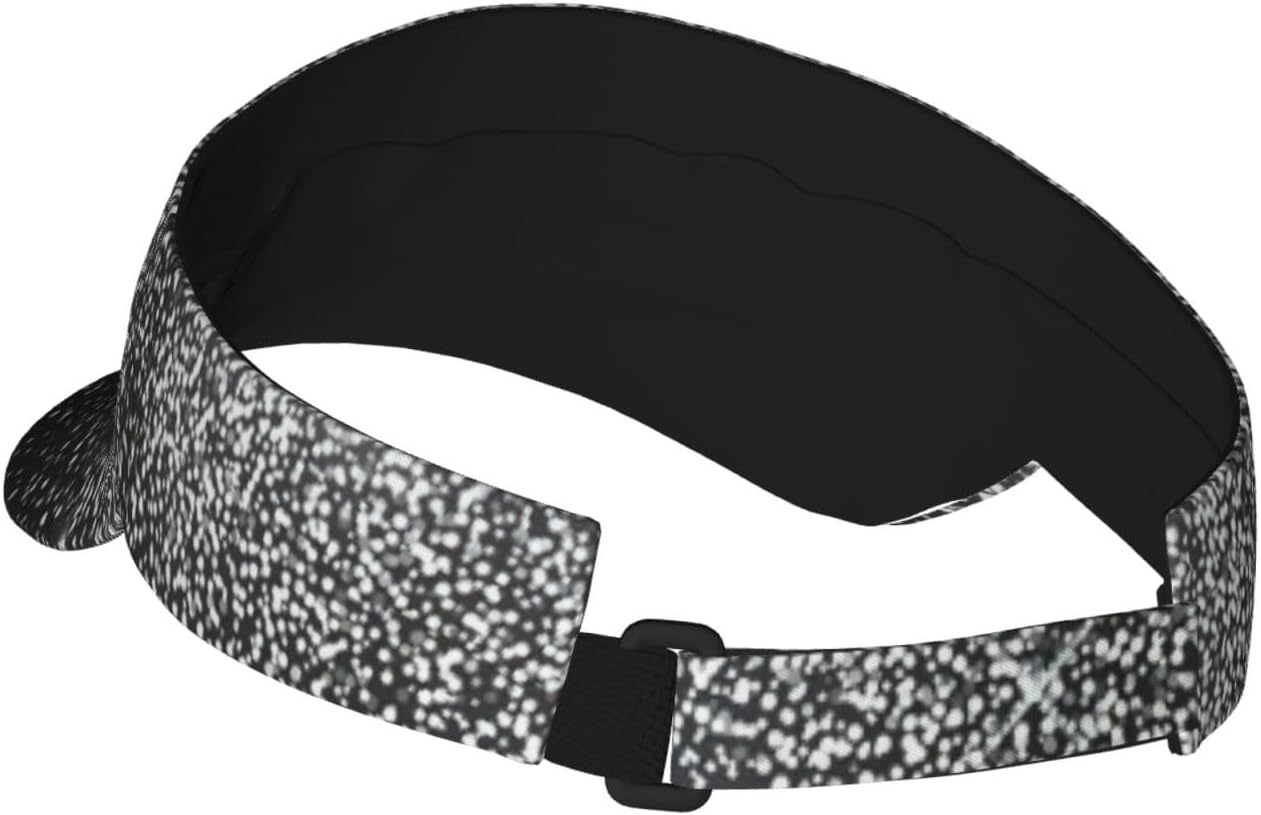 Shiny Silver Glitter Print Sports Sun Visor Hats Adjustable Adult Sunscreen Visor Cap for Men Women.