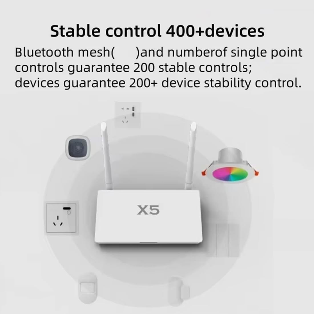 Tuya Zigbee 3.0/Bluetooth 5.0 2 en 1 Gateway Hub X5 Enhanced con acceso a más de 400 enchufes de la UE