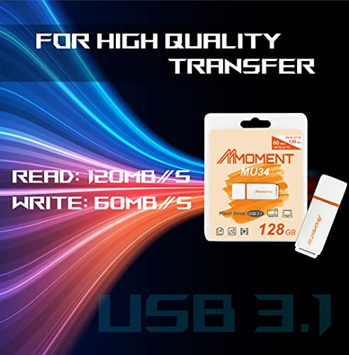 MMOMENT MU34 128GB USB 3.1 Gen2x1 Flash Drive, Read Speed up to 120MB/s, Write Speed up to 60MB/s, Thumb Drive - Image 2