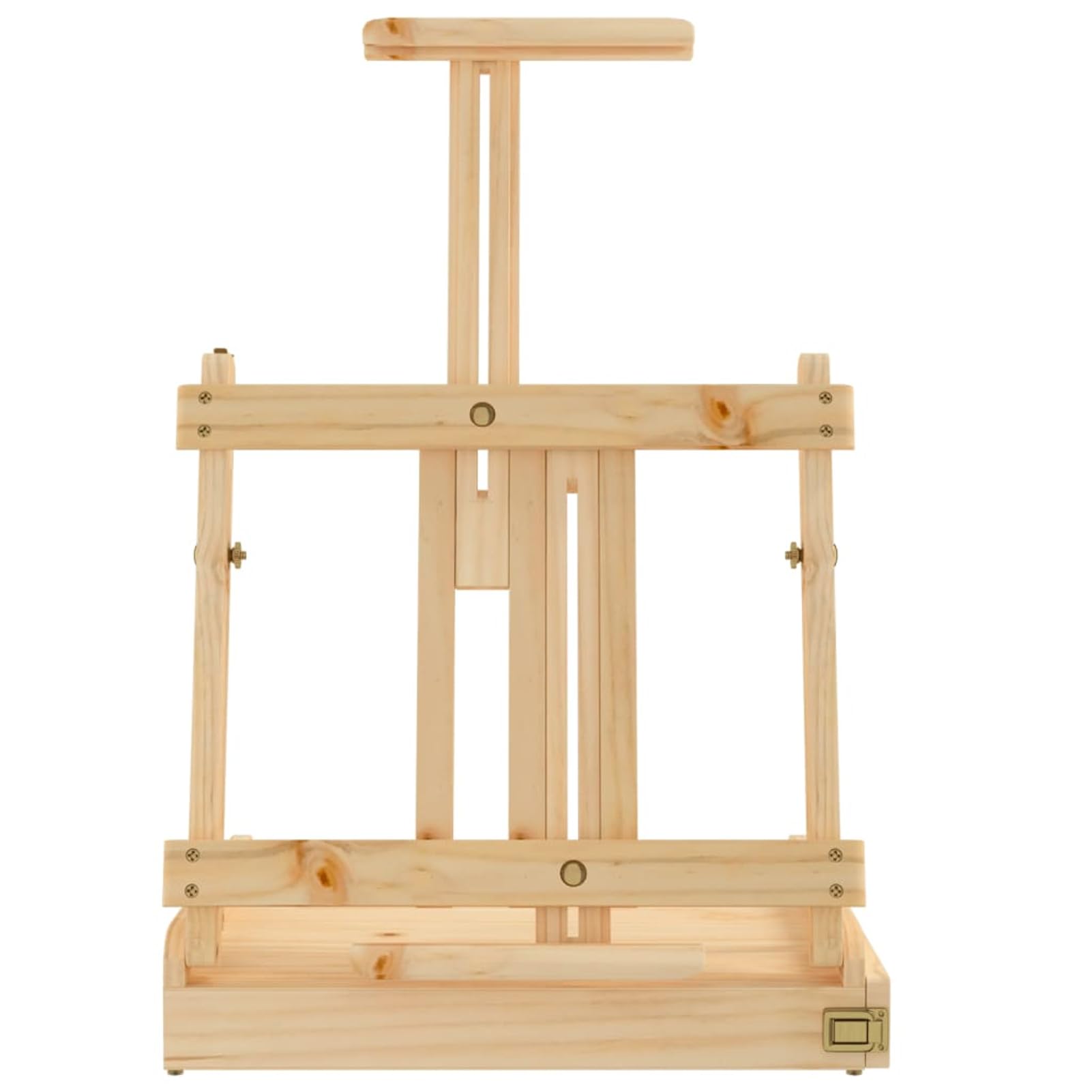 Homgoday Caballete de Pintura de Mesa de Madera Plegable con Cajón de Almacenamiento - Altura Regulable hasta 87,5 cm