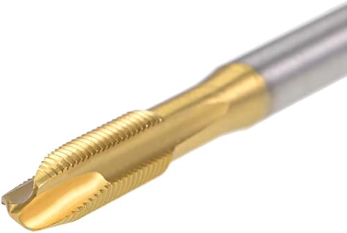 Miniatura 5 de uxcell - Macho de roscar para máquina métrica, rosca M6, 0,75 pasos, 3 flautas, titanio, HSS, 2 unidades