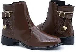 Bota Feminina Coturno Cano Baixo Sem Salto Botinha Inverno Mulher Elegante