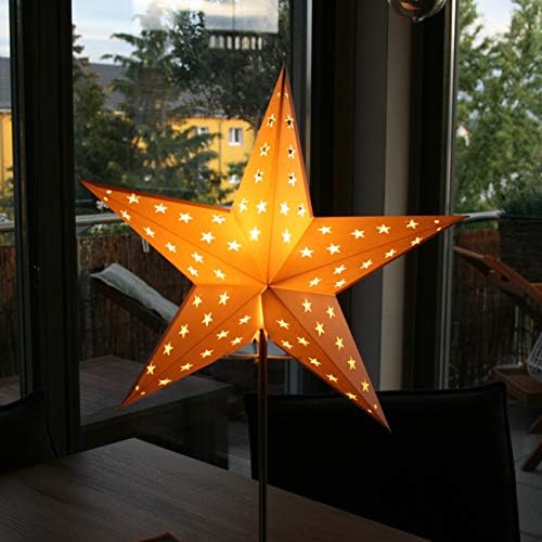 Weihnachtsleuchter mit Stern Wechselschirm, Combi Pack weiß, klein | Weihnachtsstern, Adventsstern, Standleuchte, Metallfuß schwarz