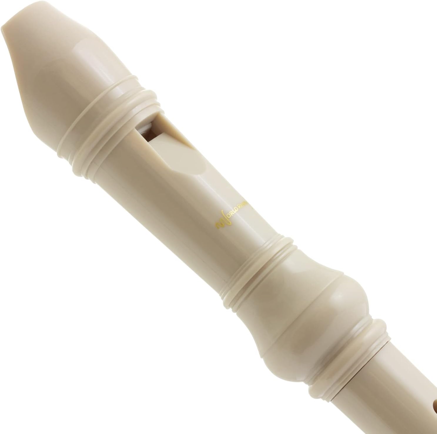World Rhythm WR-807 Descant School Recorder with Bag, Cleaning Rod and Fingering Chart - Soprano - English/Baroque Fingering - White - Image 3