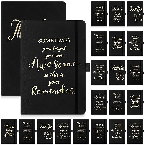 Carnet de remerciement en cuir A5 Tisancy, pack de 20 cadeaux parfaits pour collègues