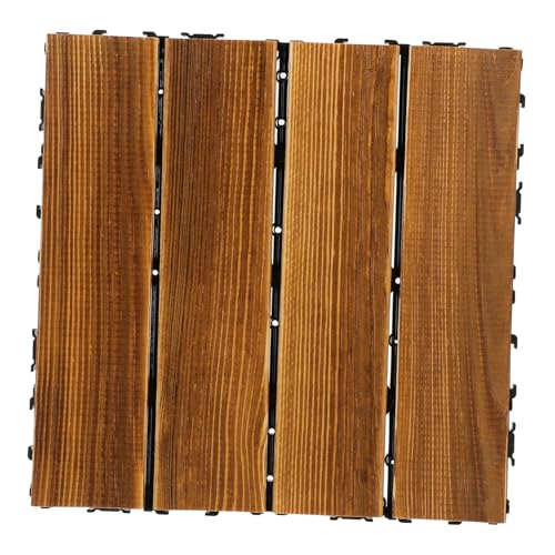 Didiseaon Piso de Madera Exterior Interconectable para Patio y Balcón Resistente al Agua Fácil Instalación Superficie Lisa Astillas Duradero y Práctico para Jardín