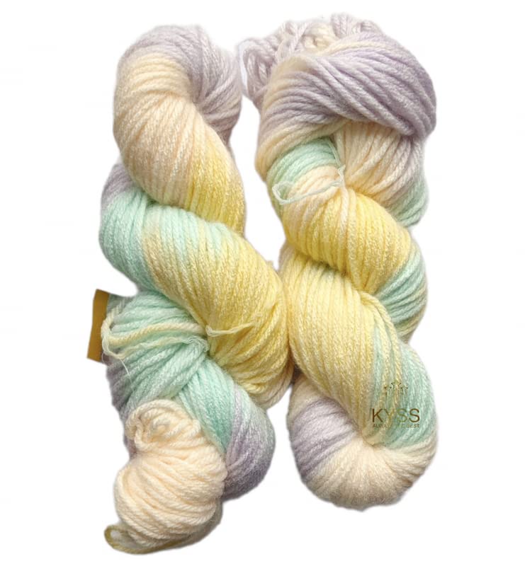 Vardhman Jolly Print Thick Chunky Wool Hand Knitting Yarn (Multi) (Hanks-200gms) Shade no-1