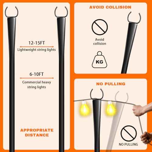 Solución para colgar luces exteriores con postes de 10 pies 7
