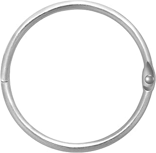 cobee 5cm Loose Leaf Binder Rings, 12pcs Book Loose Leaf Binder Ring Silver Metal Binder Rings Keychain Rings Index Cards Cue Cards Revision Cards Binder Rings for School Home or Office