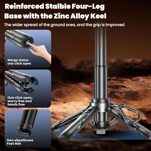 Image of 2025 Stainless Steel P15 MINI Pocket Monopod Retractable Selfie Stick Tripod with Wireless Shutter with Keychain Pocket Size,3 in 1 Mini Phone Grip 2 Cold Shoe,10M /393.7'' Wireless Shutter (P15)