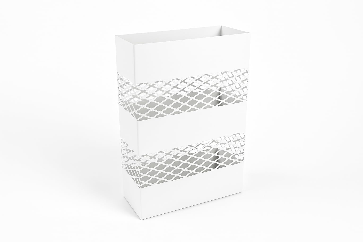 NORDIQ - Paraguero Metálico - Paragueros Modernos y Decorativos - Paragueros Originales para Entrada, Recibidor, Oficina o Comercio | Paragüero de Diseño Elegante y Funcional - Diseño Lineal - Blanco