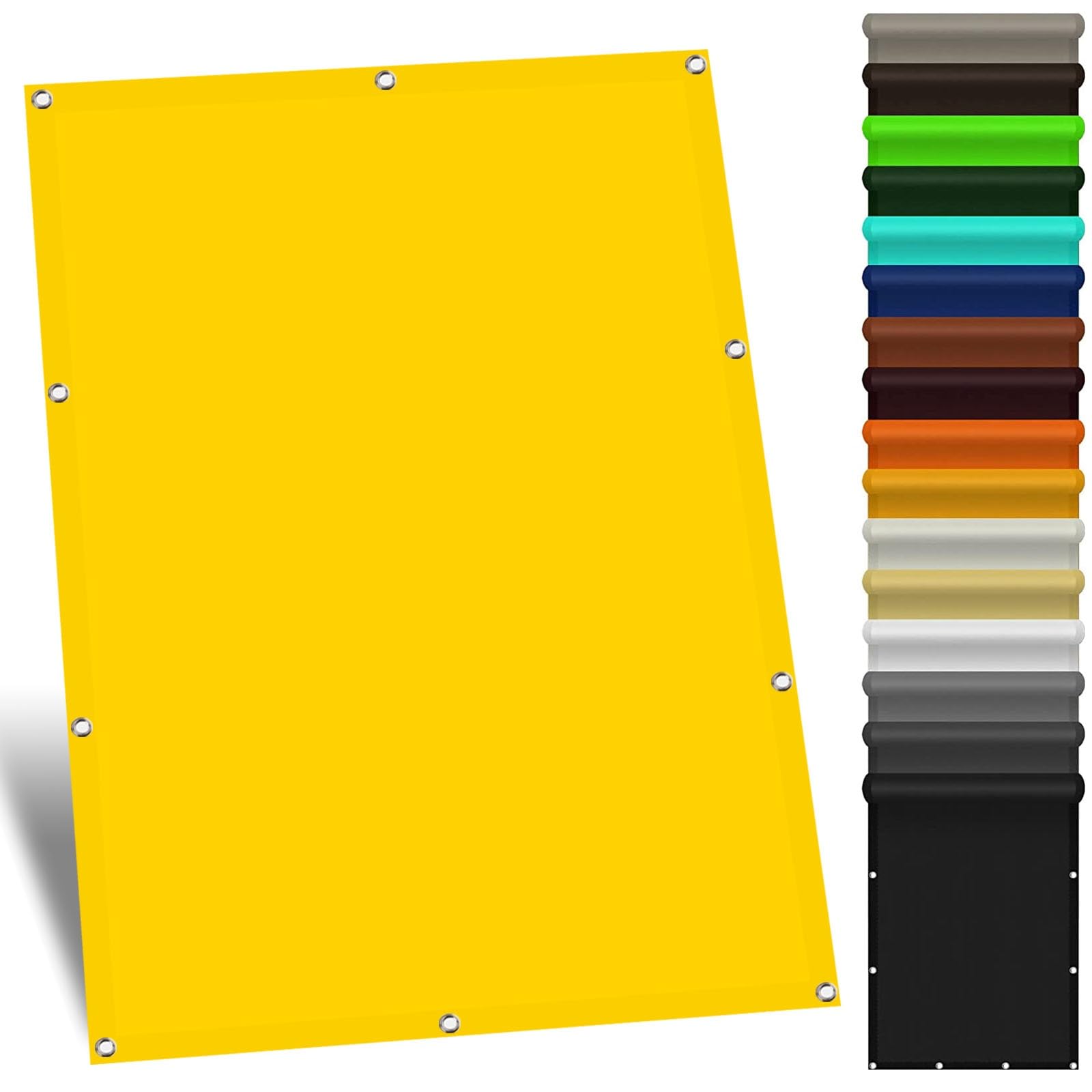 Wodoodporny żagiel przeciwsłoneczny 1.6 x 3.2 m Żagle prostokątne, Wodoodporny baldachim do żagli ogrodowych blokujący 98% promieni UV do szklarni, patio, basenu, roślin, Żółty