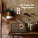 Audiocrazy Vintage Wooden AM FM Bluetooth Radio with 10 Watts Powerful Sound, Retro Bluetooth Speaker Radio with Softly Glowing Dial, Bass Control, Aux Input, Headphone Jack, for Home, Office, Kitchen