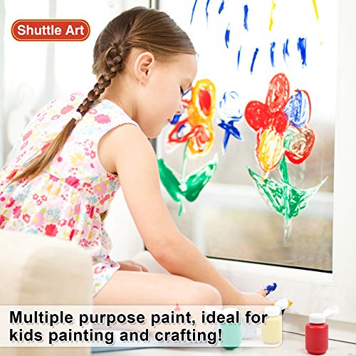 Washable Finger Paint Set, Shuttle Art 33 Pack Kids Paint Set With 10 Colors (60Ml) Finger Paints Brushes, Finger Paint Pad Spongebrushes Palette, Non Toxic For Toddlers Home Activity Early Education #TOP5