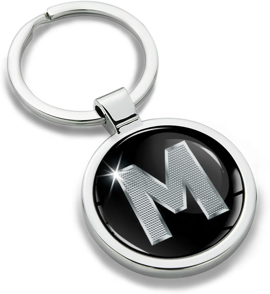 Stainless Steel Modern Keychain with Letter Print, Keyring, Unisex, Multicolour