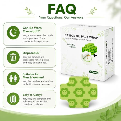Image of Castor Oil Belly Button Patch (20 Patches) | Disposable Navel Wrap for Castor Oil Application | Soft Adhesive Belly Patch | Comfortable Overnight Wear | Suitable for Daily Self Care | Men & Women