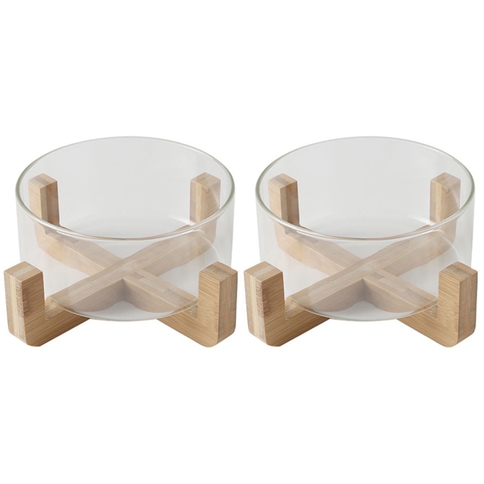 BESTonZON 2 Pièces Bol à Salade De Fruits Bol: Verre Avec Support En - Gamelle Chat Chien Gamelle Chat Surélevée Avec Support Et Pieds Verre