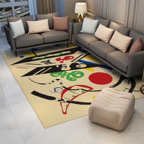 Tapis style Kandinsky aquarelle haut de gamme avec finitions douces pour salon moderne - 3