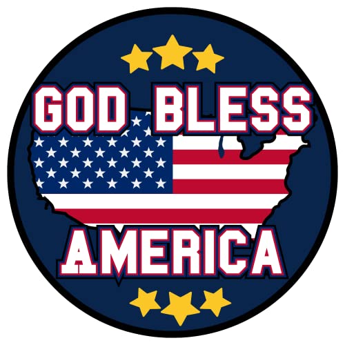 Image of God Bless America Star Magnet, USA Themed Car Decal, Accessory for Refrigerator, Mailbox, and Other Magnetic Surfaces, 5.5 Inches