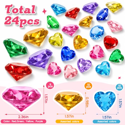 Niceup 24pcs Kids Diamonds Gems for Treasure Hunts & Diving Pool Toys by Niceup - Used condition - Image 6