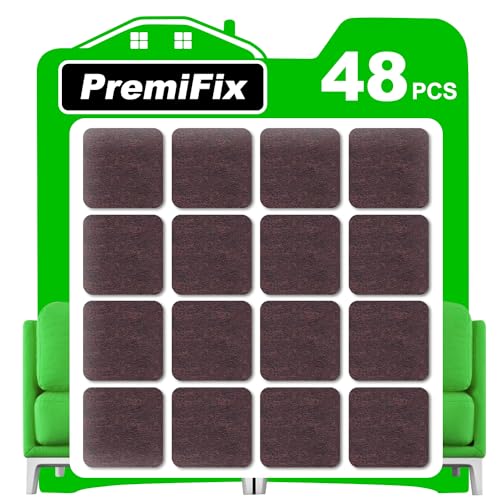 48 Pcs Square Brown Felt Pads