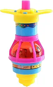 Kit 5 Pião Giratorio Com Luz LED Colorido E Lançador Brinquedos Infantil