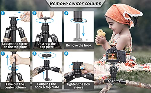 INNOREL RT85CM Kohlefaser-Stativ 184cm 2-in-1 Dreibeinstativ Einbeinstativ Fachmann Schwerlast Kamerastativ Max Belastung 25kg Max Rohr 32mm mit Mittelsäule N44 Kugelkopf Stativtasche(RT85CM+N44) – Bild 8