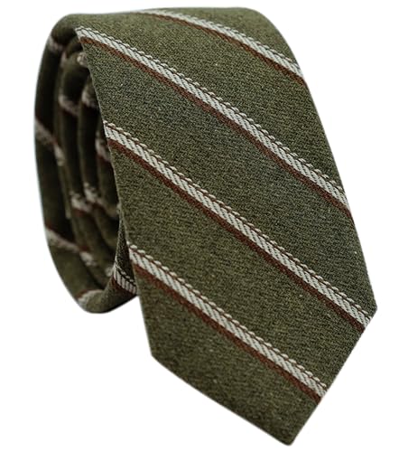 Image of BELLUNO Men's 2.5 inch Skinny Solid Cotton Linen Ties
