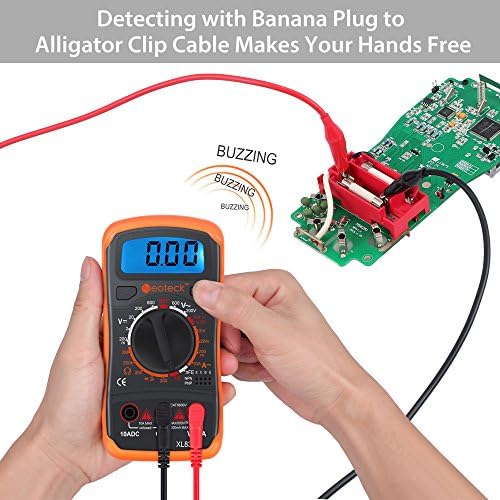 Neoteck Multimeter Pocket Digital Multi Tester Voltmeter Ammeter Ohmmeter AC/DC Voltage Current Resistance Diodes Transistor Audible Continuity with Backlight LCD for Factory and other Social Fields