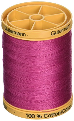 Gutermann - Hilo de algodón natural (800 m), diseño de flores fucsia