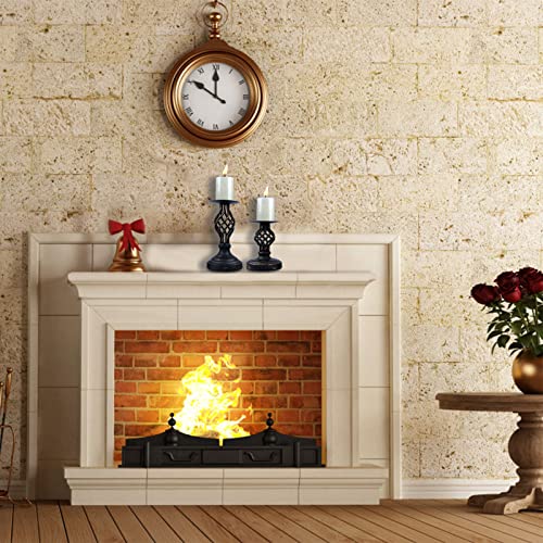 Polarpra Black Pillar Candle Holder, Metal Vintage Candle Holders For Pillar Candle - Set Of 2 Candlestick Holders Stand, Table Decorations Centerpiece For Living Room, Gifts, Wedding(6", 8") #TOP6