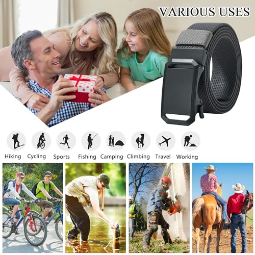 Image of LionVII Ratchet Elastic Stretch Belts, Belt for Men with Automatic Buckle for Men, Adjustable Trim to Fit 27-49 inch Waist