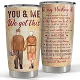 SANDJEST Valentines Day Gift for Him Tumbler 20oz Stainless Steel Double Wall Insulated Couple Travel Mug Gifts for Husband Wedding Birthday Christmas Anniversary Tumbler Gifts for Men