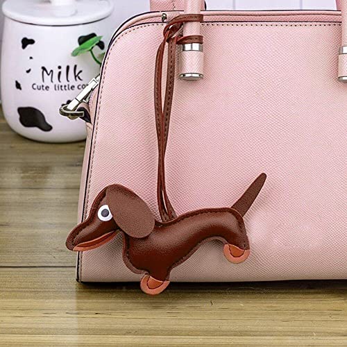 Casiler Süße Welpe Hundetasche Anhänger Key Chain Mode Pu Leder Dackel Dackel Ringzubehör