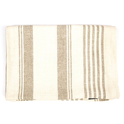 Linenme Huckaback Linen Linum Bath Towel, 28 By 51-Inch, Cream #TOP1